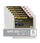 3M Filtrete 14X14X1, Furnace Air Filter, Mpr 300, Clean Living Basic Dust, 6P. Fixed Price $14.99.