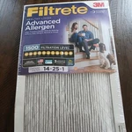 Filtrete 14X25X1 Mpr 1500 Advanced Allergen.. Fixed Price $12.00.