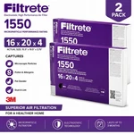 Filtrete 1550 Mpr Air Filter 16X20X4 Pack Healthy Living Merv 12 Furnace Hvac. Fixed Price $44.99.
