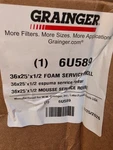 Grainger 6U589 Air Filter ROLL,36 IN.X25 FT.X1. Fixed Price $30.00.