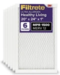 Filtrete 20"X24"X1" Furnace Air Filter, Merv 5, Mpr 300, 6 Pack New (25C). Fixed Price $15.00.