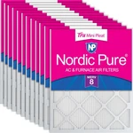 Filter 20X20X1 Merv 8 Furnace Nordic Pure 12 Pack Air Actual Size Mini Pleat. Fixed Price $154.99.
