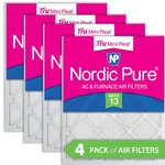 10X24X1 Nordic Pure Tru Mini Pleat Merv 13 Furnace Air Filters Pack. Fixed Price $72.99.