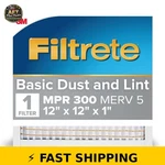 Filtrete 12X12X1 Air Filter, Mpr 300 Merv 5 - Dust Reduction. Fixed Price $25.99.