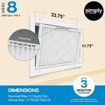Simply Filters 11.75X23.75X1 Merv 8, Mpr 600, Furnace Hvac Air. Fixed Price $41.09.