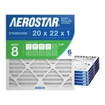 Aerostar 20X22X1 Merv 8 Pleated Air Filter, Furnace Pack Of 6. Fixed Price $73.97.