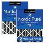 Nordic Pure 16X25X4 (3 5/8) Pleated Air Filter Merv 12 + Carbon Pack. Fixed Price $53.99.