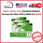 20 In. X 1 Standard Pleated Furnace Air Filter Fpr 5, Merv 8 (3-PAC. Fixed Price $19.11.