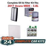 2017 Acura Mdx 3.0L Complete Air, Oil & Cabin Filter Kit (0W-20). Fixed Price $92.95.