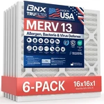 Bnx Trufilter 16X16X1 Air Merv 13 (6-PACK) Made In. Fixed Price $95.72.