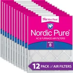 18X20X1 (17 3/4X19 3/4) Nordic Pure Tru Mini Pleat Merv Air Filters 12 Pack. Fixed Price $109.99.