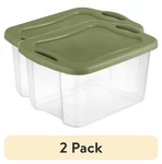 (2 Pack Ez Carry 40 Quart Medium Storage Bin Clear Plastic Container W/. Fixed Price $40.60.