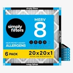 Simply Air Filter, Merv 8, Mpr 600, Pack, Furnace 20X20X1, White. Fixed Price $59.13.