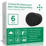 Extra Thick Filters For Kitchen Compost Bins Set Of 6 Activated Charcoal. Fixed Price $32.32.
