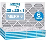 Aerostar 20X25X1 Merv 6 Pleated Air Filter, Furnace Pack. Fixed Price $30.00.