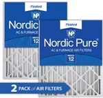 Nordic Pure 20X25X4 (3 5/8) Pleated Merv 12 Air Filters Pack. Fixed Price $45.50.