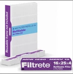 Filtrete 16X25X4 Refillable Air Filter Replacement, Mpr 1550, Merv. Fixed Price $27.99.
