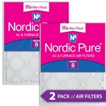 12X12X1 (11 3/4X11 3/4) Nordic Pure Tru Mini Pleat Merv 8 Air Filters Pack. Fixed Price $30.99.