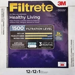 (2X)FILTRETE Ultra Allergen Healthy Living 1500 Filtration Level 12X12X1 Filters. Fixed Price $29.99.