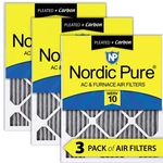 16X25X1 (15 1/2X24 1/2) Furnace Air Filters Merv 10 Pleated Plus Carbon 3 Pack. Fixed Price $54.99.