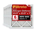 Filtrete 23.5X23.5X1 Furnace Air Filter Merv 11 Mpr 1000 Micro Allergen 6 Pk. Fixed Price $65.00.