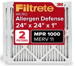 Filtrete 24X24X1 Furnace Air Filter, Merv 11, Mpr 1000 Allergen Defense. Fixed Price $19.99.