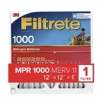 Filtrete 12X12X1 Furnace Filter Mpr 1000 Micro Allergen Defense (new). Fixed Price $9.70.