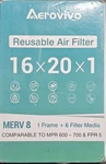 Aerovivo Air Filter Merv 8, 6 Pack Refills With 1 Foldable Abs Frame, Reusable. Fixed Price $24.69.