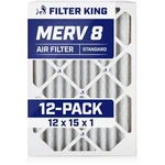Filter King 12X15X1 Air 12-PACK Merv 8 Actual Size 11.5 14.5 .75". Fixed Price $143.76.
