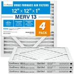 Lotfancy 12X12X1 Air Filter Merv 13 4-PACK, Electrostatic Pleated Hvac Furnace. Fixed Price $35.62.