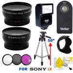 Wide Angle Lens Zoom + 50" Tripod Filter Kit For Sony A6500 A6300 A6100. Fixed Price $86.03.