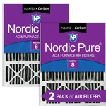 20X25X5 (4 3/8) Honeywell Replacement Air Filters Merv Pleated + Carbon Pack. Fixed Price $65.99.