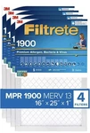 Filtrete 16X25X1 Premium Air Filters Mpr 1900 Allergen Bacteria & Virus; Qty: 4. Fixed Price $48.00.