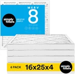 16X25X4 Merv 8 Air Filters 6-PACK Dust & Allergy Control For Hvac. Fixed Price $125.99.