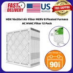 Hdx 16X20X1 Air Filter Merv 8 Pleated Furnace Hvac 12 Pack. Fixed Price $52.95.