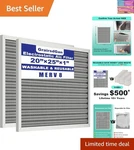 Pack 20X25X1 Reusable Air Filter, Washable Electrostatic, Merv 8, L.... Fixed Price $95.98.