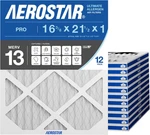 Aerostar 16.375X21.5X1 Merv 13 Pleated Air Filter, 12 Pack, Furnace H. Fixed Price $87.07.