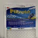 3M 2200 Series Filtrete 1" Filter, 2-PACK 16X25X1. Fixed Price $9.01.