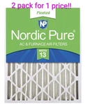 New Nordic Pure Superior Pleated Merv 13 Air Filters, 20X24X4, 2-PACK. Fixed Price $29.95.