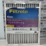 3M Filtrete Electrostatic High Performance Air Filter 2-PACK, 1550, 20"X25"X4". Fixed Price $58.00.