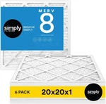 Simply Air Filter, Merv 8, Mpr 600, Pack, Furnace 20X20X1, White. Fixed Price $55.66.