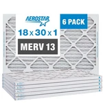 Aerostar 18X30X1 Merv 13 Pleated Air Filter, Furnace 6 Pack (a.... Fixed Price $162.98.