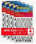 Filtrete 16X25X2 Furnace Air Filter, Merv 11, Mpr 1000, Micro Allergen. Fixed Price $35.00.