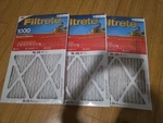 Filtrete 16X25X1 1000 Mpr Micro Allergen Electrostatic Air Filters 3 Pack. Fixed Price $26.39.