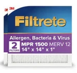 New 4-PACK 3M Filtrete 14X14X1 Air Filter, 2 Mpr 1500, 1000, See Descr. Fixed Price $22.99.