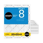 Filter 20X25X4 Merv Pack Furnace Hvac White S-08-04-20254 Air Simply Actual. Fixed Price $89.99.