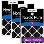 18X18X2 Pure Carbon Pleated Odor Reduction Merv Furnace Filters 3 Pack. Fixed Price $67.99.
