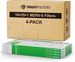 Trightfilters 16X25X1 Air MERV-8 Pleated Conditioner Hvac Furnace 4PCS. Fixed Price $29.99.