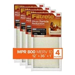 Lot OF4- Filtrete 3M 12X36X1 Merv 10 Micro Particle Reduction Furnace Air Filter. Fixed Price $59.95.