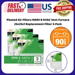 Pleated Air Filters Merv 8 Hvac Vent Furnace 25X25X1 Replacement 3-PACK. Fixed Price $18.05.